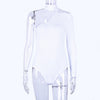 Hugcitar cotton halter one shoulder sexy bodysuit women new fashion 2019 winter spring solid bodycon casual long sleeve body
