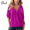 Plus Size 5XL Women Tops and Blouse 2019 Elegant Half Sleeve Black Solid V-Neck Zipper Shirt Female Loose Casual Blouses Blusas