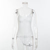 Cryptographic Sexy spaghetti strap mesh lace bodysuit women stripe patchwork jumpsuit transparent 2018 new catsuit body feminino